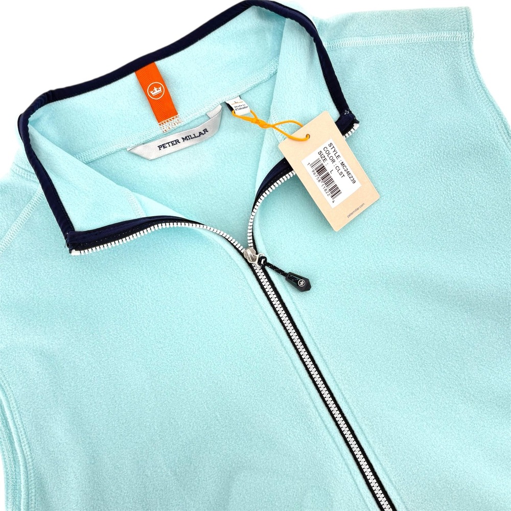 Peter Millar Celeste Thermal Flow Micro Fleece Vest Zip Front Crown Sport Large‎